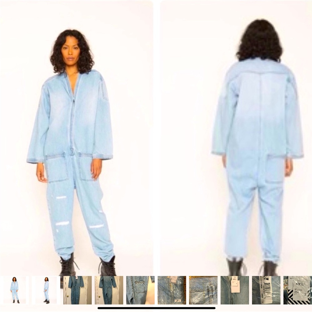 Sandrine Rose x Free People Chic Denim Utility Jumpsuit NWT